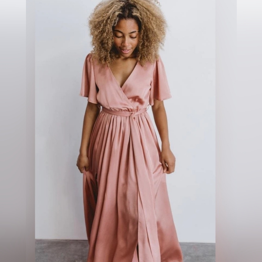 Large baltic born pink surplice dress